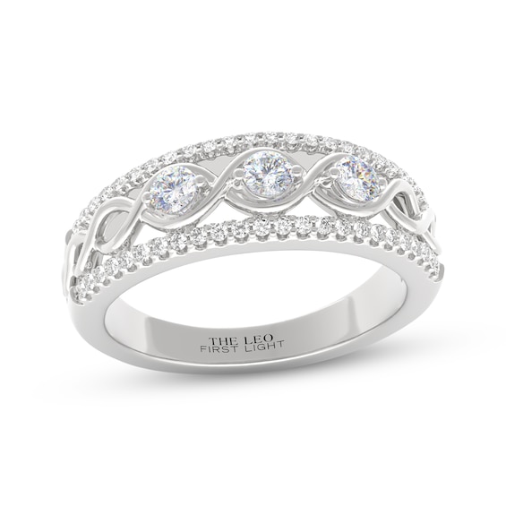THE LEO First Light Diamond Twist Anniversary Ring 1/2 ct tw 14K White Gold