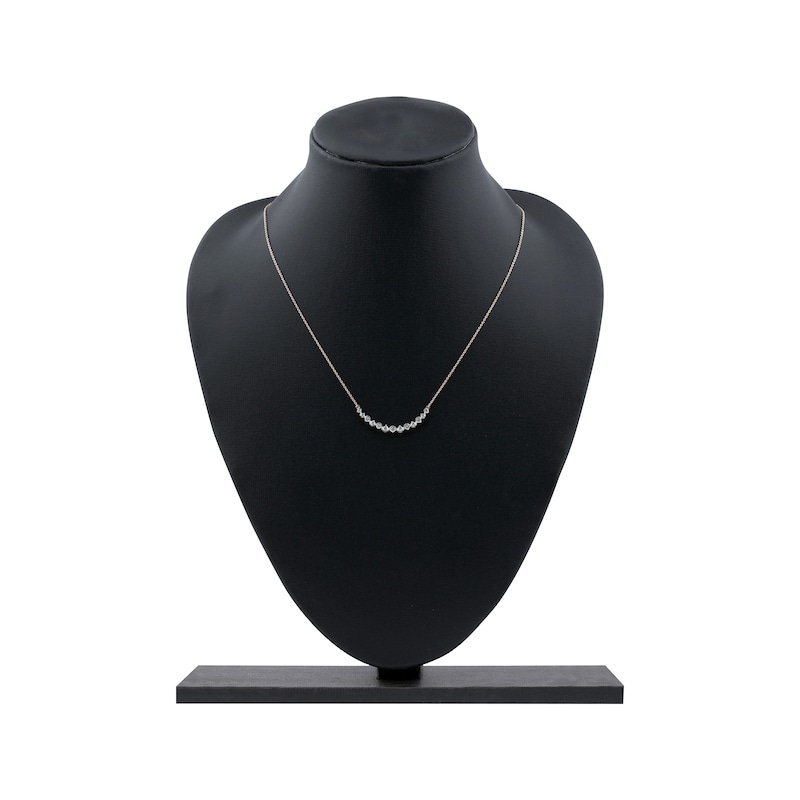 Main Image 6 of Diamond Graduated Smile Necklace 1/2 ct tw 10K Rose Gold 18"