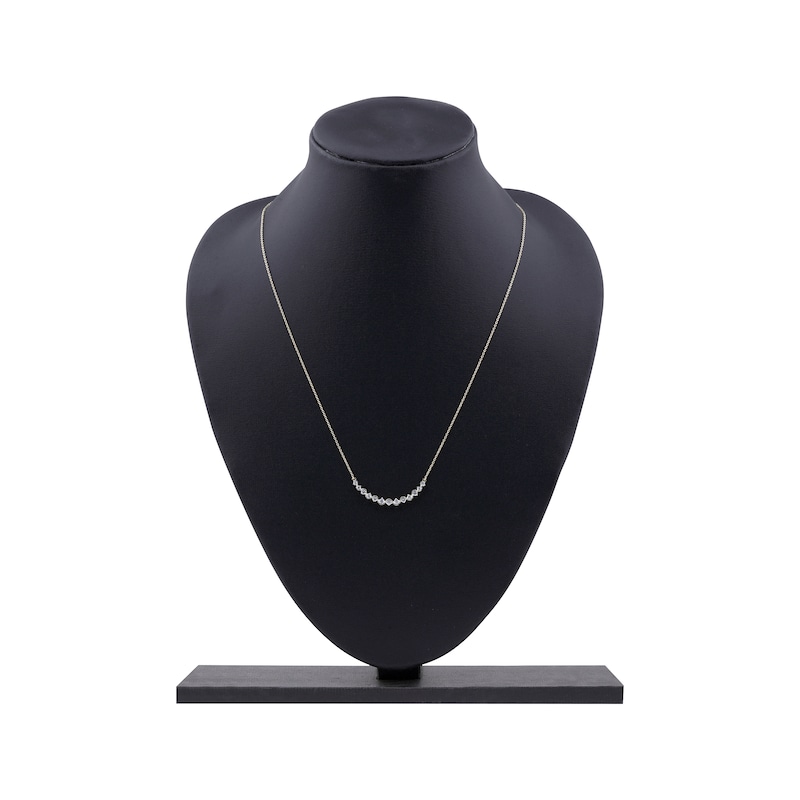 Main Image 5 of Diamond Graduated Smile Necklace 1/2 ct tw 10K Yellow Gold 18&quot;