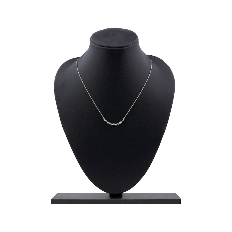 Main Image 6 of Diamond Graduated Smile Necklace 1/2 ct tw 10K Yellow Gold 18&quot;