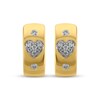 Thumbnail Image 2 of Multi-Diamond Heart Huggie Hoop Earrings 1/4 ct tw 10K Yellow Gold
