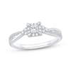 Thumbnail Image 1 of KAY Lab-Grown Diamonds Princess-Cut Halo Promise Ring 1/4 ct tw Sterling Silver