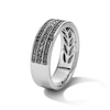 Thumbnail Image 3 of Neil Lane Men’s Black Diamond Three-Row Wedding Band 1/2 ct tw 14K White Gold