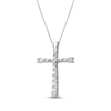 Thumbnail Image 3 of KAY Lab-Grown Diamonds Graduated Cross Necklace 1 ct tw 10K White Gold