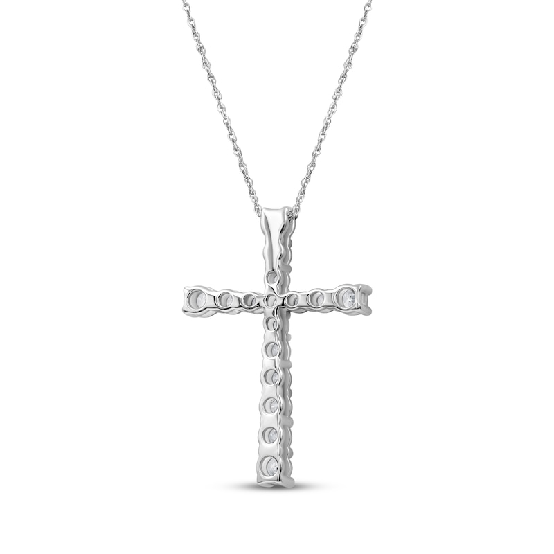 Main Image 3 of KAY Lab-Grown Diamonds Graduated Cross Necklace 1 ct tw 10K White Gold