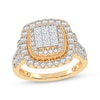 Thumbnail Image 1 of Now + Forever Princess-Cut Multi-Diamond Double Halo Engagement Ring 1 ct tw 10K Yellow Gold