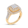 Thumbnail Image 2 of Now + Forever Princess-Cut Multi-Diamond Double Halo Engagement Ring 1 ct tw 10K Yellow Gold