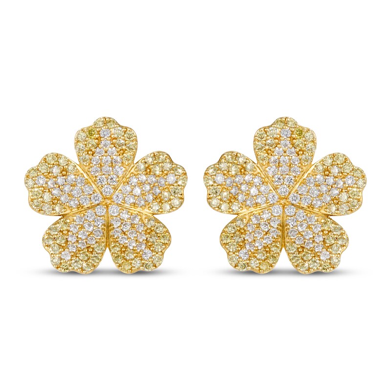 Main Image 2 of Le Vian Vault Diamond Flower Earrings 2-1/2 ct tw 14K Honey Gold
