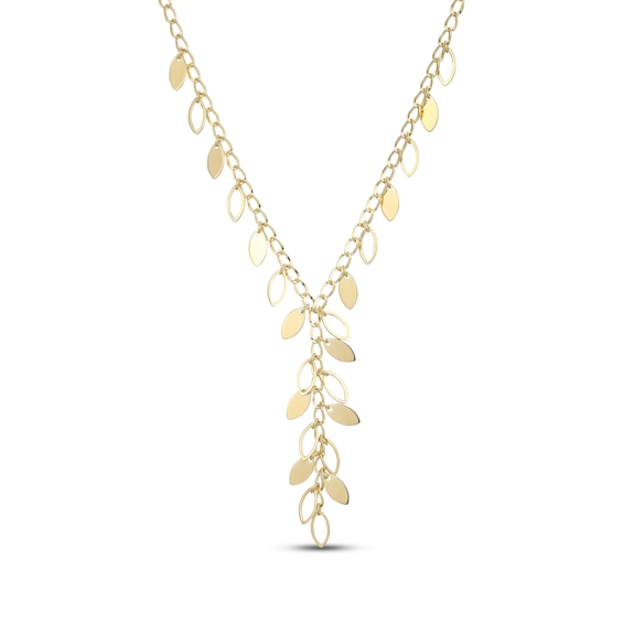 Leaves Y-Drop Necklace 18K Yellow Gold-Plated Sterling Silver 18"