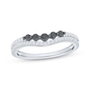 Thumbnail Image 1 of Now + Forever Black & White Diamond Contour Anniversary Ring 1/3 ct tw 10K White Gold