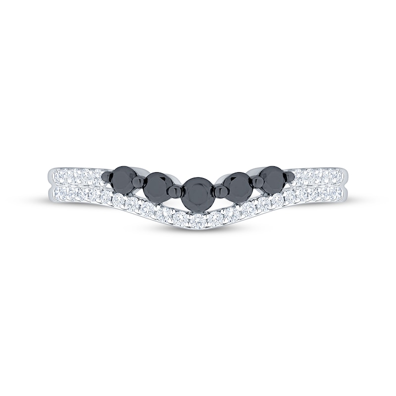Main Image 3 of Now + Forever Black & White Diamond Contour Anniversary Ring 1/3 ct tw 10K White Gold