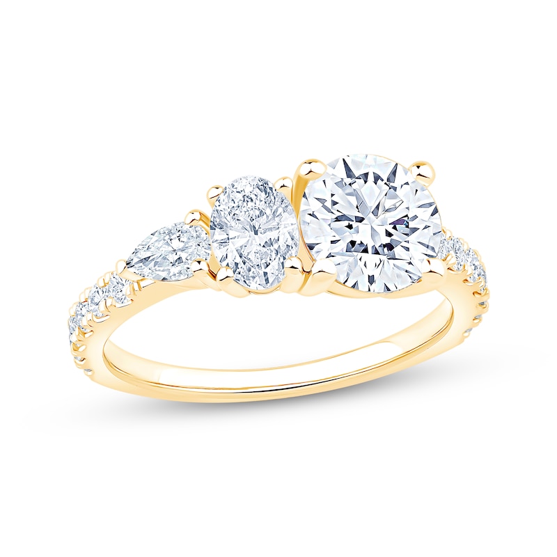Main Image 1 of Now + Forever Round-Cut, Oval-Cut & Pear-Shaped Lab-Grown Diamond Engagement Ring 2-1/5 ct tw 14K Yellow Gold