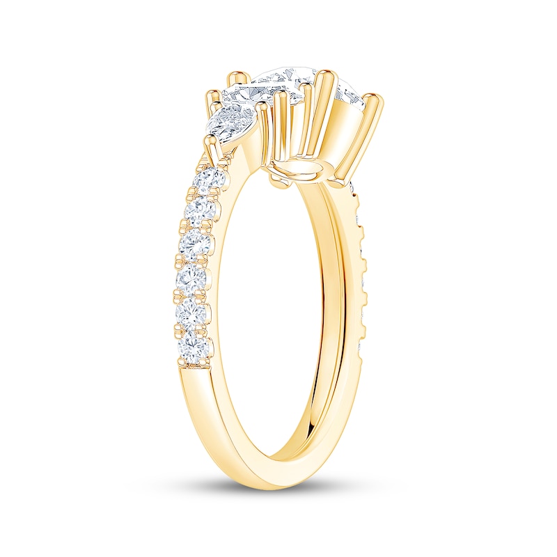 Main Image 2 of Now + Forever Round-Cut, Oval-Cut & Pear-Shaped Lab-Grown Diamond Engagement Ring 2-1/5 ct tw 14K Yellow Gold