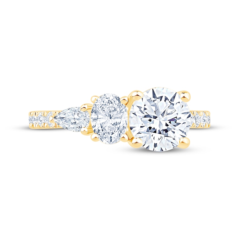 Main Image 3 of Now + Forever Round-Cut, Oval-Cut & Pear-Shaped Lab-Grown Diamond Engagement Ring 2-1/5 ct tw 14K Yellow Gold
