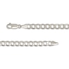Thumbnail Image 2 of 5mm Diamond-Cut Flat Curb Chain Necklace Solid 10K White Gold 20"