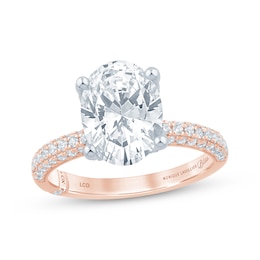Monique Lhuillier Bliss Oval-Cut Lab-Grown Diamond Engagement Ring 3-5/8 ct tw 18K Two-Tone Gold