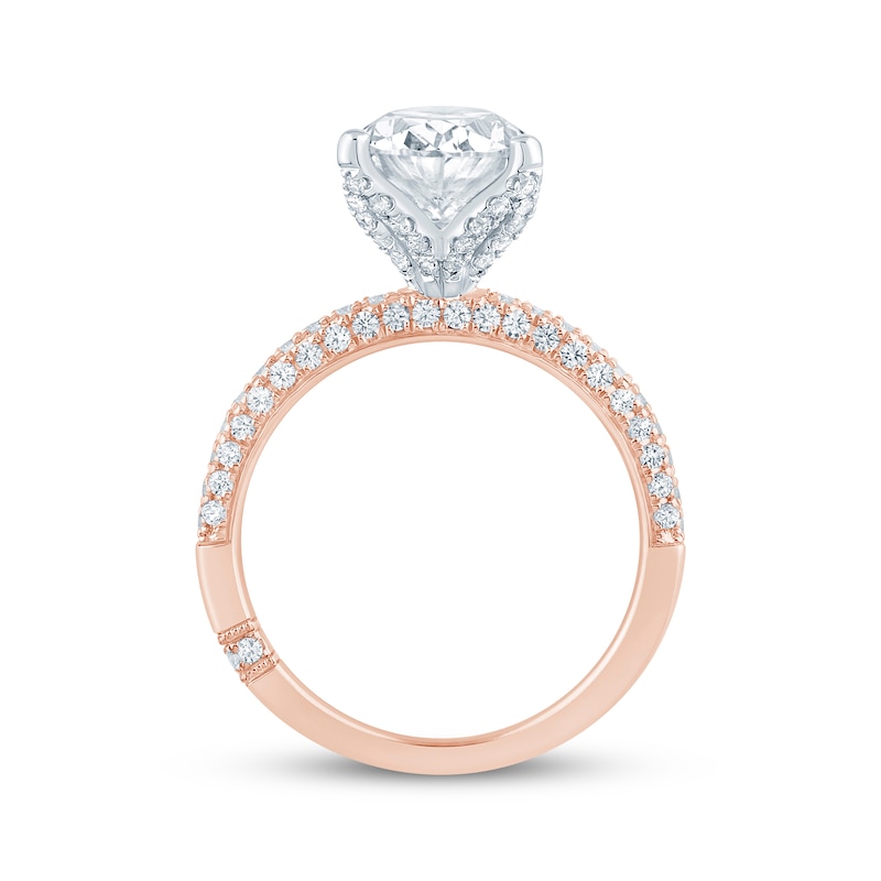 Main Image 3 of Monique Lhuillier Bliss Oval-Cut Lab-Grown Diamond Engagement Ring 3-5/8 ct tw 18K Two-Tone Gold