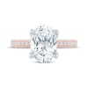 Thumbnail Image 4 of Monique Lhuillier Bliss Oval-Cut Lab-Grown Diamond Engagement Ring 3-5/8 ct tw 18K Two-Tone Gold
