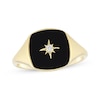 Thumbnail Image 1 of Cushion-Cut Black Onyx & Diamond Accent Star Signet Ring 10K Yellow Gold