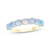 Thumbnail Image 1 of Blue Lab-Created Opal Seven-Stone Ring 10K Yellow Gold