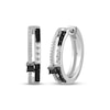 Thumbnail Image 1 of Black & White White Diamond Split Hoop Earrings 1/5 ct tw Sterling Silver