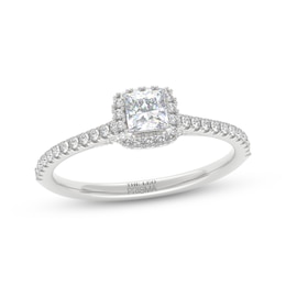 THE LEO Prisma Diamond Princess-Cut Halo Engagement Ring 1/2 ct tw 14K White Gold