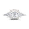 Thumbnail Image 3 of THE LEO Prisma Diamond Round-Cut Double Cushion Halo Engagement Ring 7/8 ct tw 14K White Gold