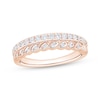 Thumbnail Image 1 of Now + Forever Diamond Scalloped Two-Row Anniversary Ring 3/8 ct tw 10K Rose Gold