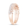 Thumbnail Image 2 of Now + Forever Diamond Scalloped Two-Row Anniversary Ring 3/8 ct tw 10K Rose Gold