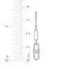Thumbnail Image 3 of Baguette & Round-Cut Diamond Mariner Link J-Hoop Drop Earrings 1/4 ct tw Sterling Silver