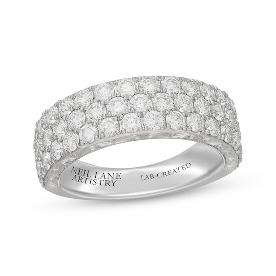 Neil Lane Artistry Heritage Lab-Grown Diamond Three-Row Anniversary Ring 1-1/ ct tw Platinum