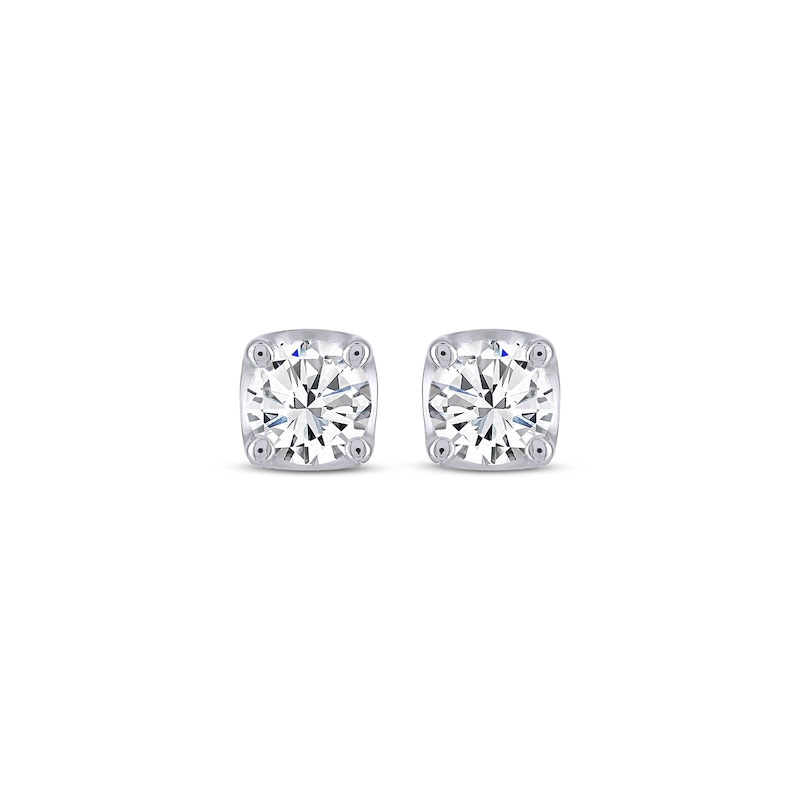 Main Image 2 of THE LEO Legacy Lab-Grown Diamond Round-Cut Solitaire Stud Earrings 1 ct tw 14K White Gold (F/VS2)