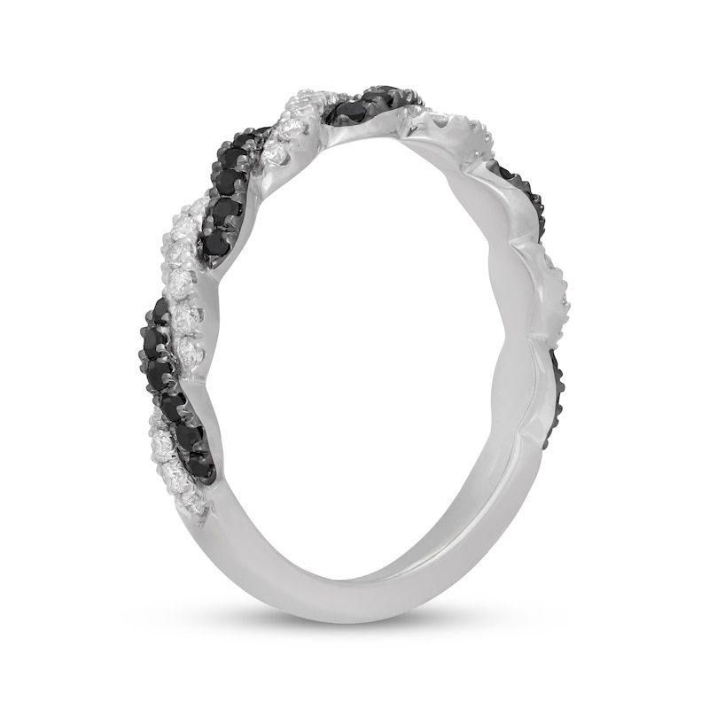 Main Image 2 of Neil Lane Black & White Diamond Twist Anniversary Ring 3/8 ct tw 14K White Gold