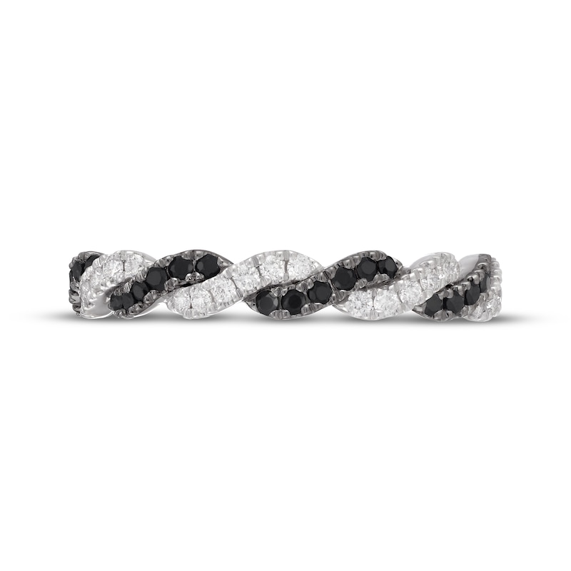 Main Image 3 of Neil Lane Black & White Diamond Twist Anniversary Ring 3/8 ct tw 14K White Gold