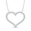 Thumbnail Image 1 of Diamond Heart Outline Necklace 1/2 ct tw 10K White Gold 18"