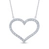 Thumbnail Image 3 of Diamond Heart Outline Necklace 1/2 ct tw 10K White Gold 18"