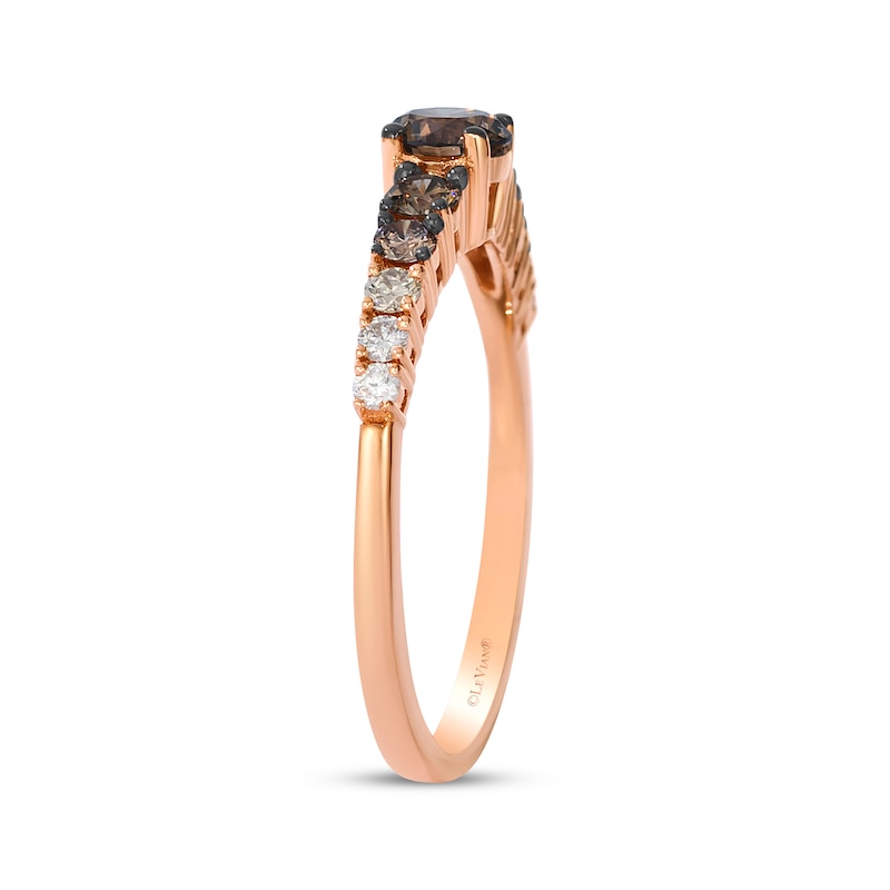 Main Image 2 of Le Vian Chocolate Ombré Diamond Ring 5/8 ct tw 14K Strawberry Gold