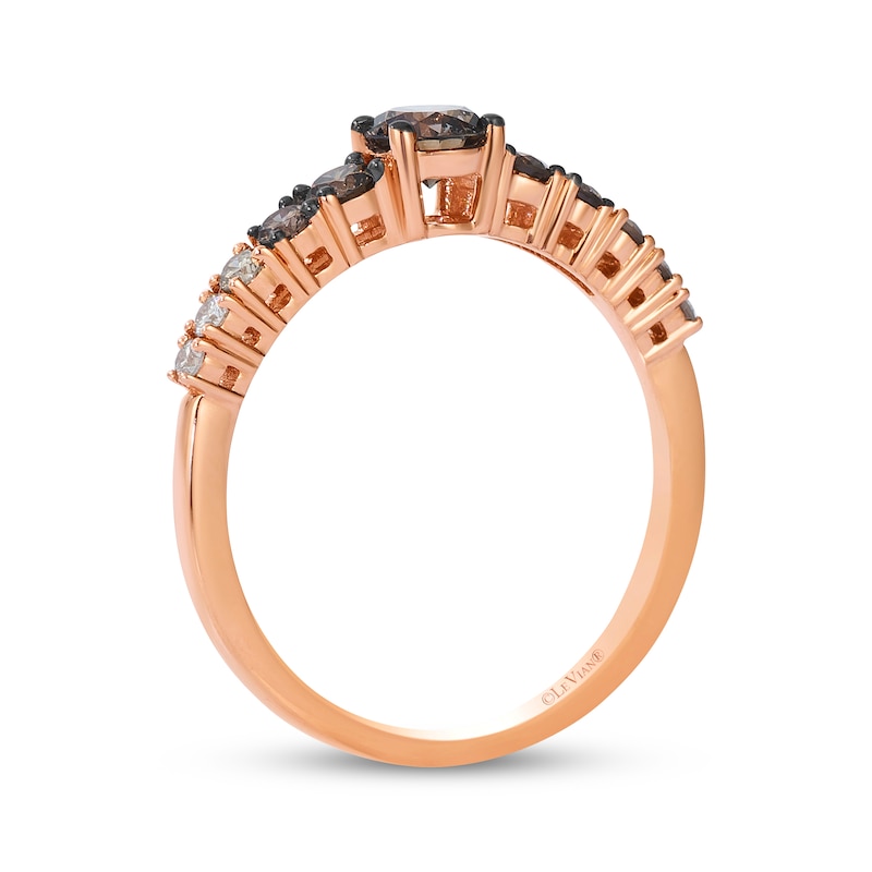 Main Image 3 of Le Vian Chocolate Ombré Diamond Ring 5/8 ct tw 14K Strawberry Gold