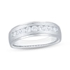 Thumbnail Image 1 of Now + Forever Men's Diamond Hammered Wedding Band 1/2 ct tw 10K White Gold