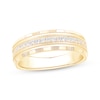Thumbnail Image 1 of Now + Forever Men's Diamond Grooved Wedding Band 1/3 ct tw 10K Yellow Gold