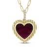 Thumbnail Image 1 of STUDIO BY KAY Lab-Created Ruby & White Lab-Created Sapphire Heart Necklace 24K Yellow Gold Vermeil Sterling Silver 18"