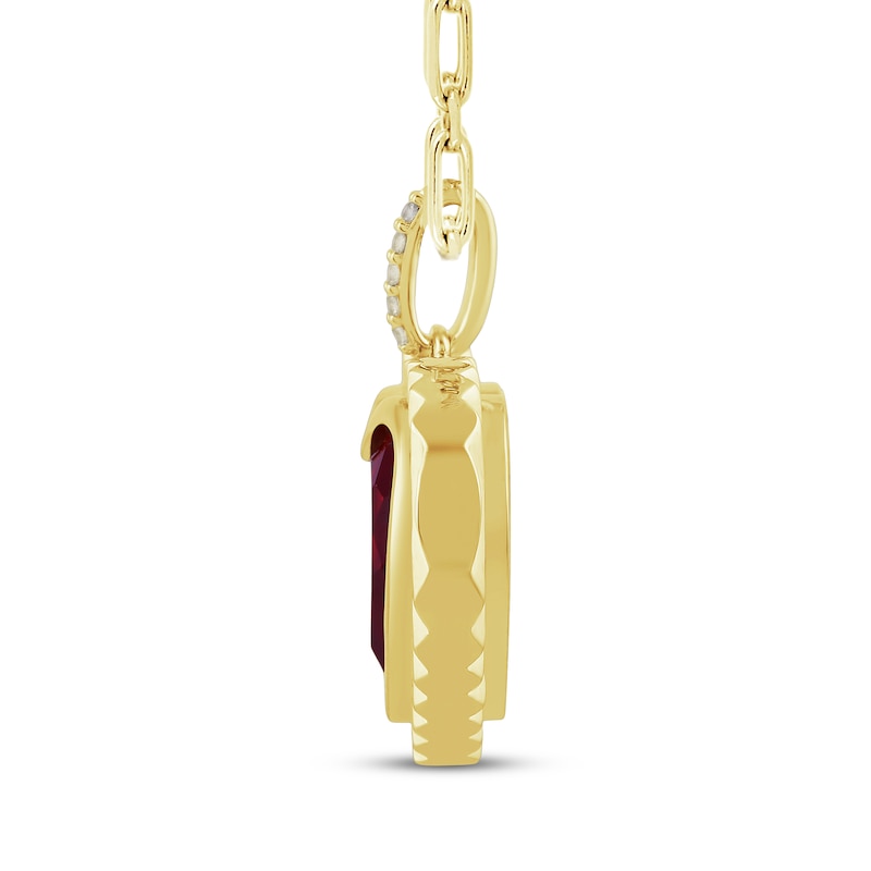 Main Image 2 of STUDIO BY KAY Lab-Created Ruby & White Lab-Created Sapphire Heart Necklace 24K Yellow Gold Vermeil Sterling Silver 18"