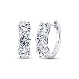 Memories Moments Magic Lab-Grown Diamond Hoop Earrings 3 ct tw 10K White Gold