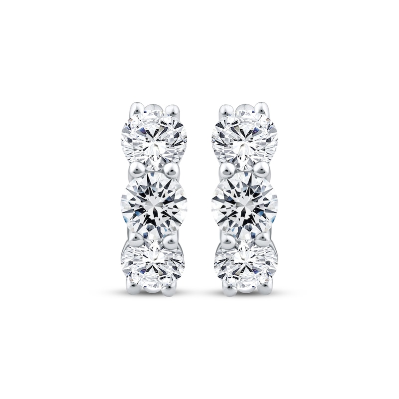 Main Image 2 of Memories Moments Magic Lab-Grown Diamond Hoop Earrings 3 ct tw 10K White Gold
