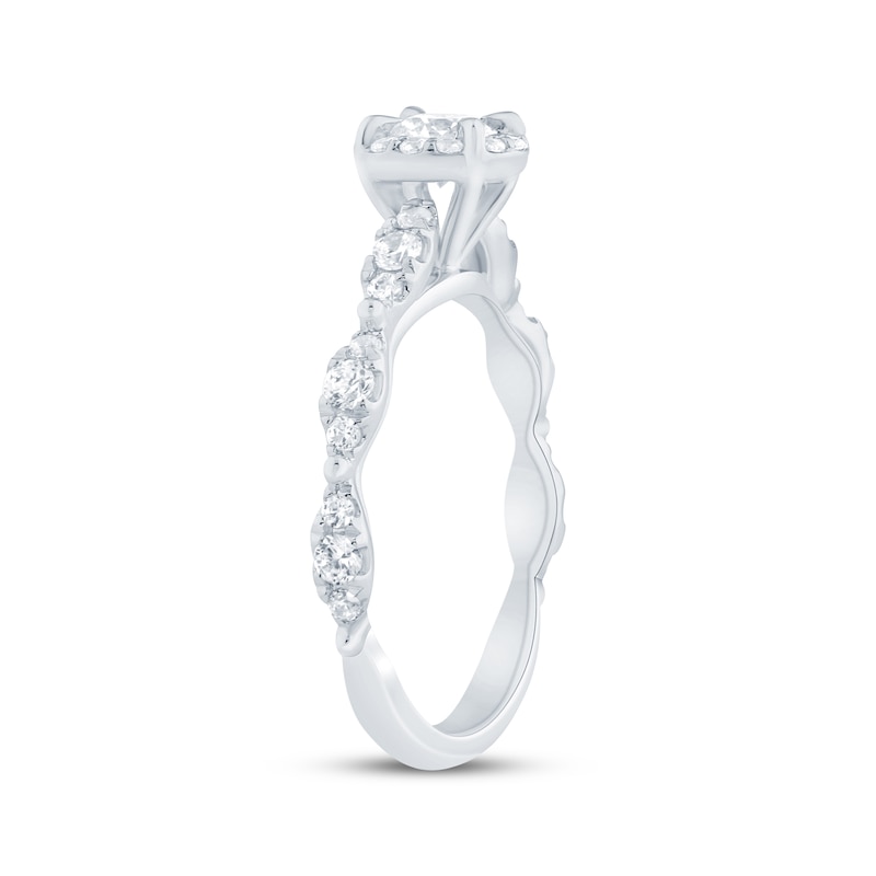 Main Image 2 of Now + Forever Lab-Grown Diamonds Round-Cut Halo Engagement Ring 5/8 ct tw 14K White Gold
