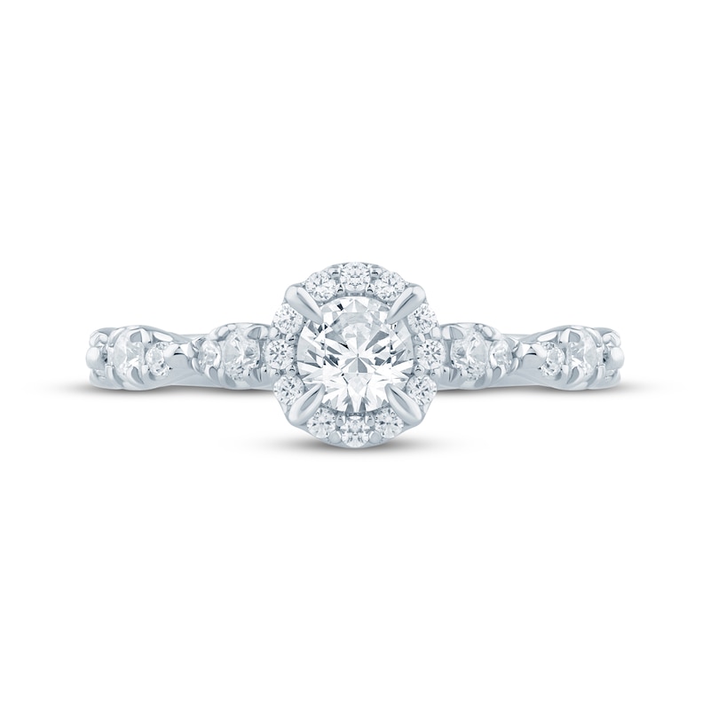 Main Image 3 of Now + Forever Lab-Grown Diamonds Round-Cut Halo Engagement Ring 5/8 ct tw 14K White Gold