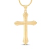 Thumbnail Image 1 of Men's Cross Necklace Semi-Solid 10K Yellow Gold 22"
