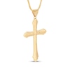 Thumbnail Image 2 of Men's Cross Necklace Semi-Solid 10K Yellow Gold 22"