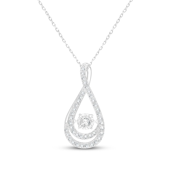 Unstoppable Love Diamond Infinity Twist Necklace 1/2 ct tw 10K White Gold 18"