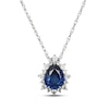 Thumbnail Image 1 of Pear-Shaped Blue Lab-Created Sapphire & White Lab-Created Sapphire Necklace Sterling Silver 18"